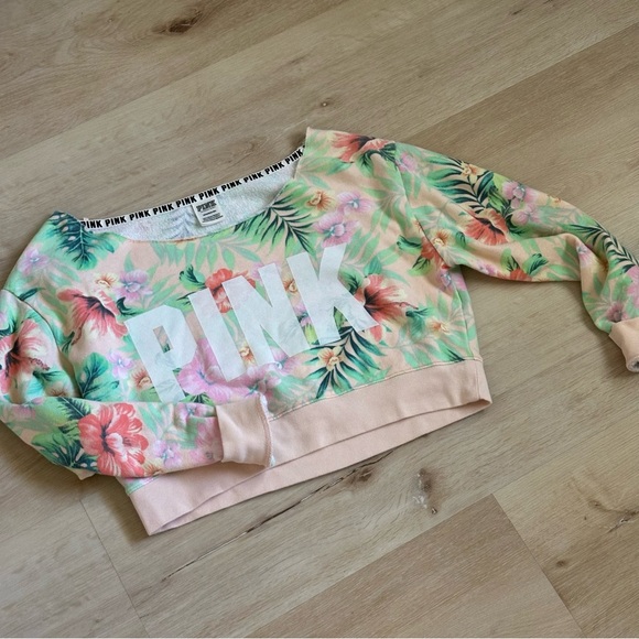 PINK Victoria's Secret Floral Off-the-Shoulder Sweater - Picture 3 of 3